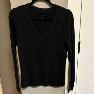 a new day Black V-Neck Long Sleeve Tee